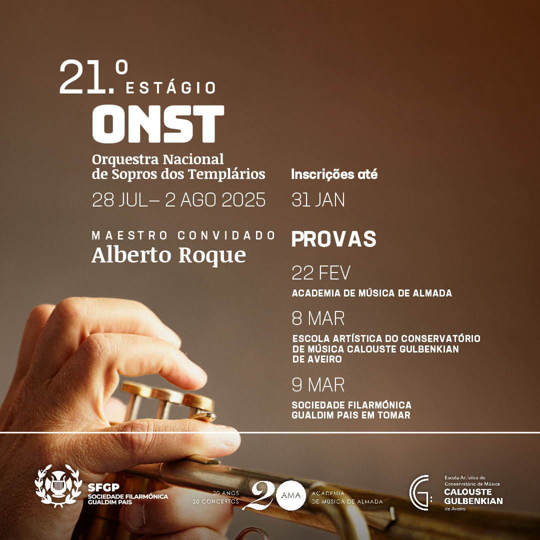 Provas para o 21º Estágio da Orquestra Nacional de Sopros dos Templários, oficialmente abertas!!